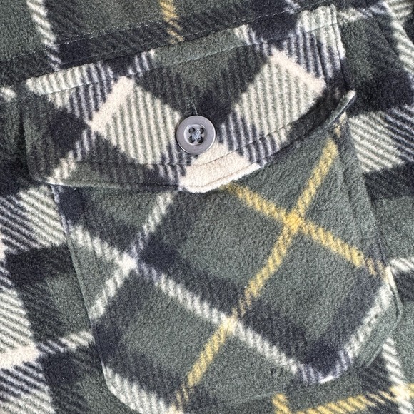 Freedom Foundry Men's Fleece Shirt Jacket Plaid Green Black Yellow Medium M - Picture 4 of 11